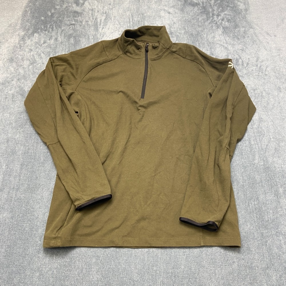 Gap Fit Shirt Mens Large Olive Raglan Sleeve 1/4 Zip Streetwear Workout Outdoor